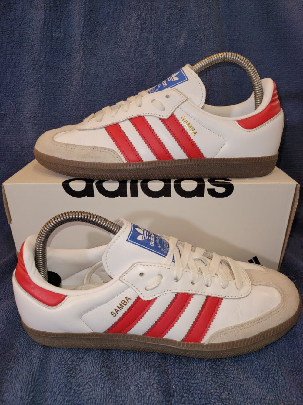 Adidas Samba OG Men's Size 7 White Red Brown Originals Sneakers IG1025 (#1871)